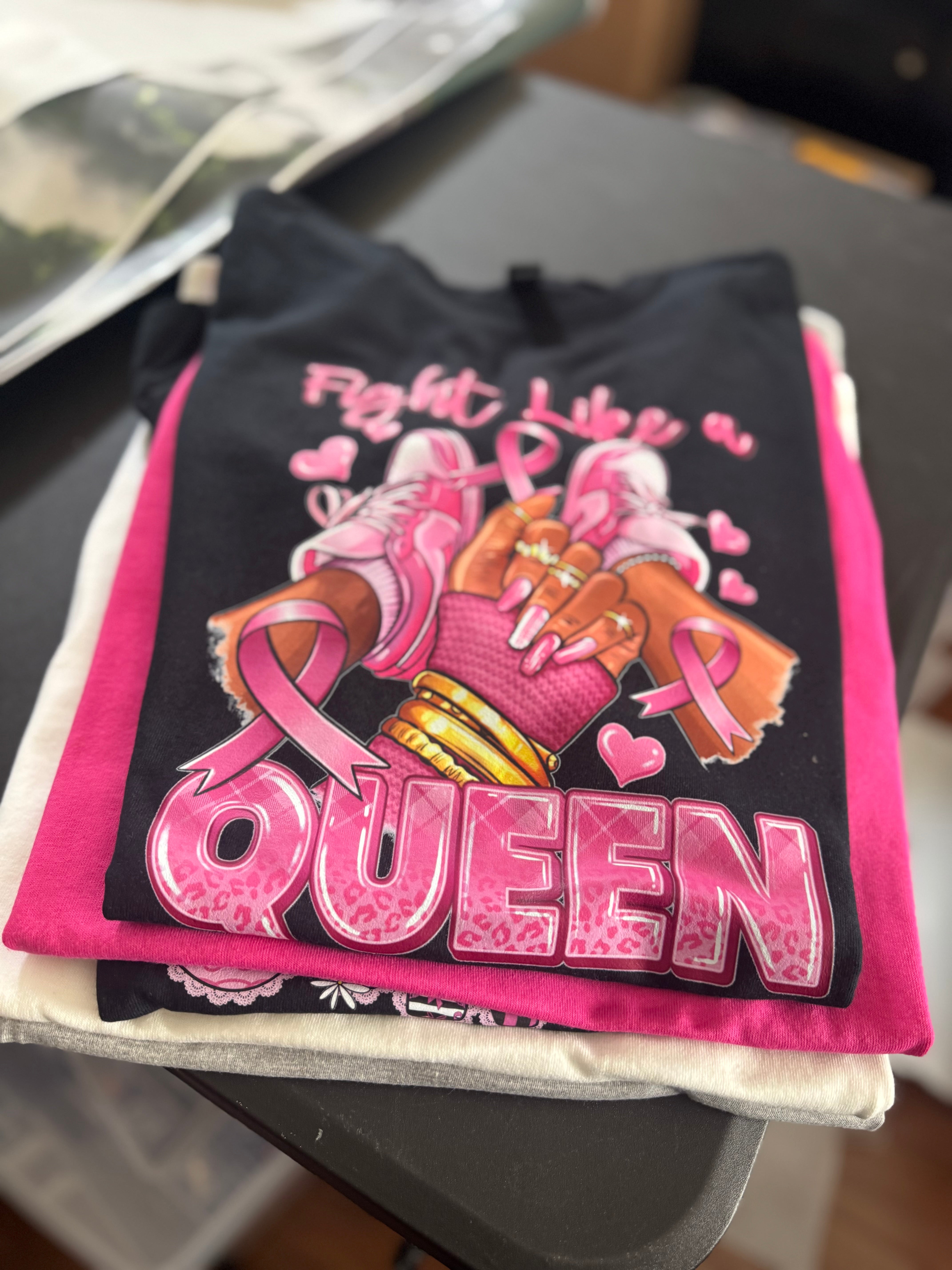 Fight Like a Queen – Breast Cancer Awareness T-Shirt